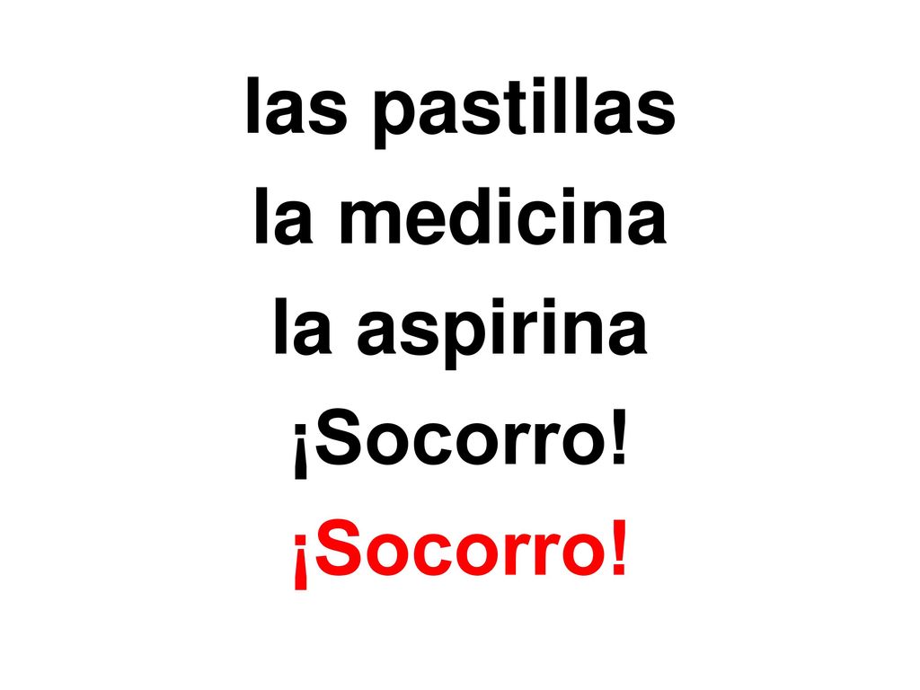 las pastillas la medicina la aspirina ¡Socorro!