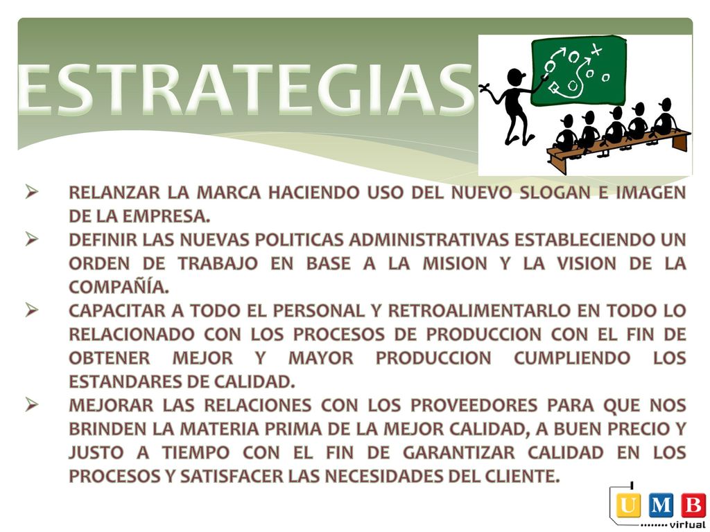 ESTRATEGIAS RELANZAR LA MARCA HACIENDO USO DEL NUEVO SLOGAN E IMAGEN DE LA EMPRESA.