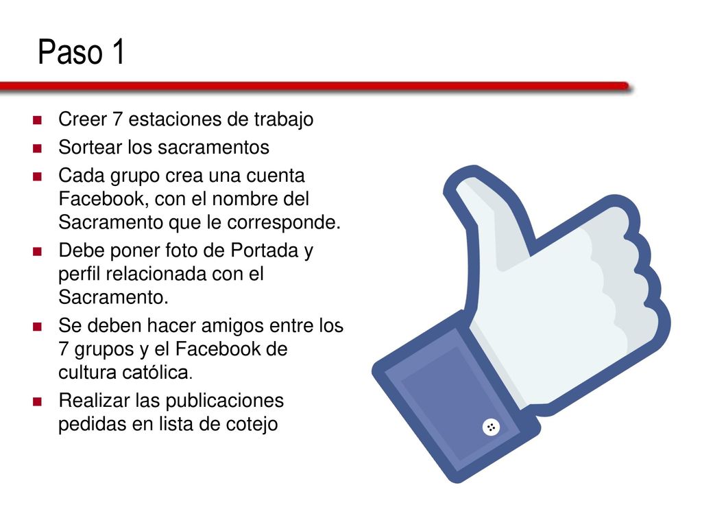 Paso 1 Creer 7 estaciones de trabajo Sortear los sacramentos