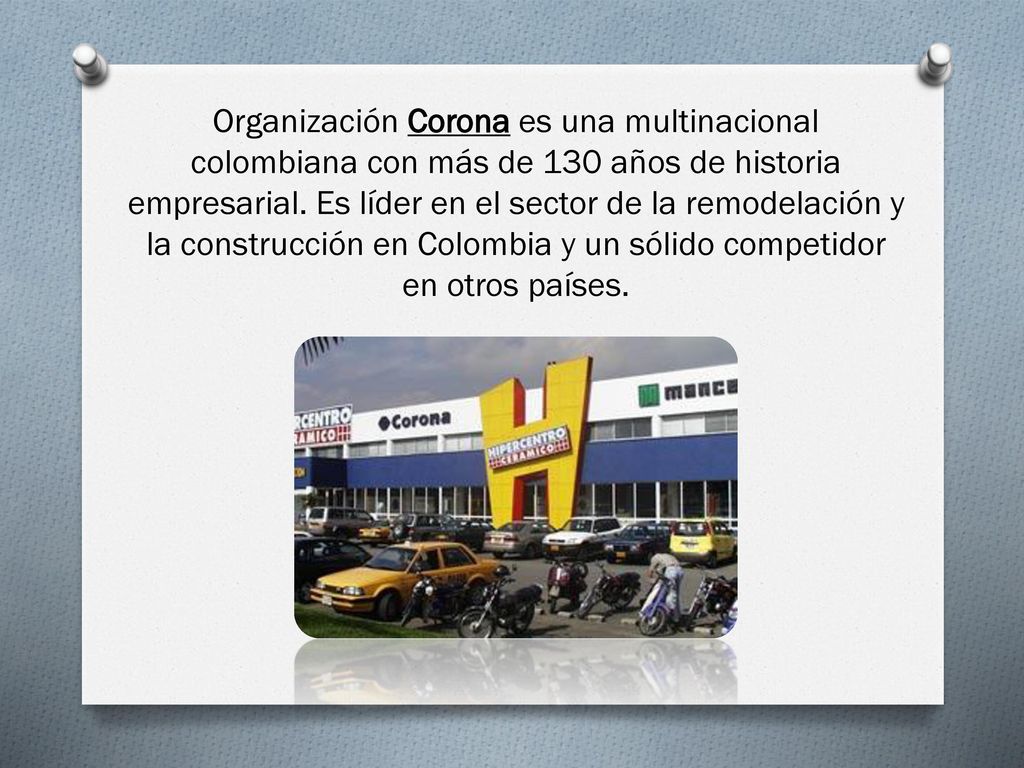 Organización Corona es una multinacional colombiana con más de 130 años de historia empresarial.