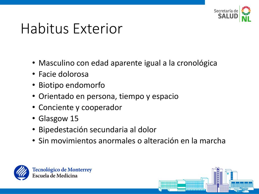Habitus Exterior Masculino con edad aparente igual a la cronológica