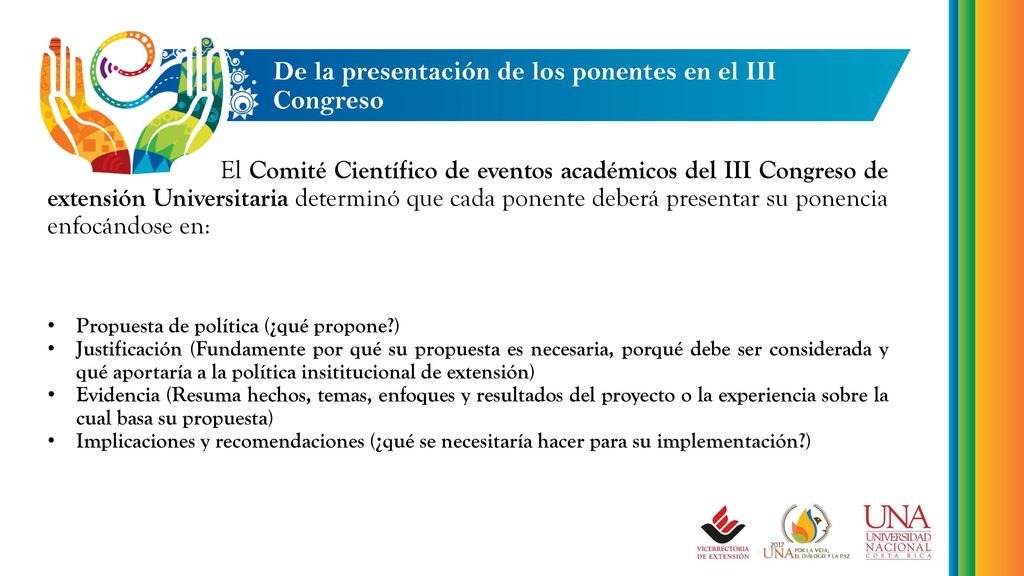 De la presentación de los ponentes en el III Congreso