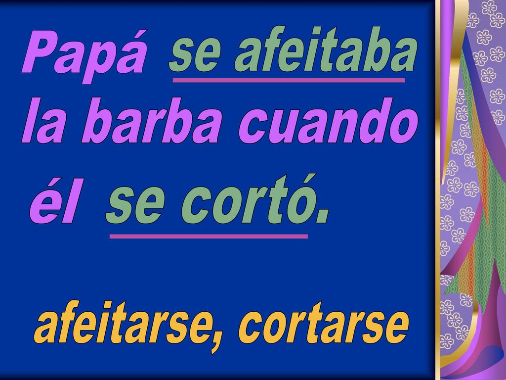 se afeitaba Papá la barba cuando se cortó. él afeitarse, cortarse