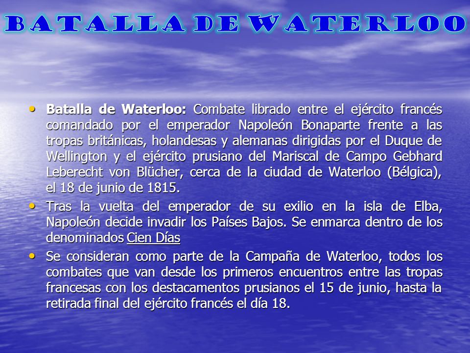 BATALLA DE WATERLOO