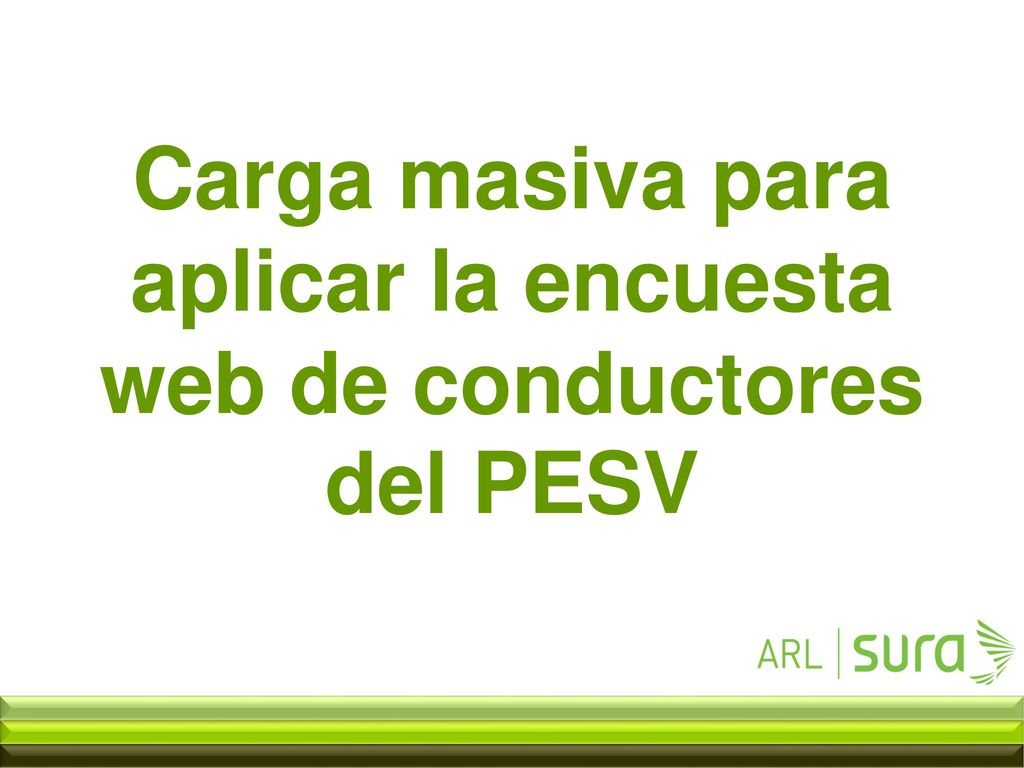 Carga masiva para aplicar la encuesta web de conductores del PESV