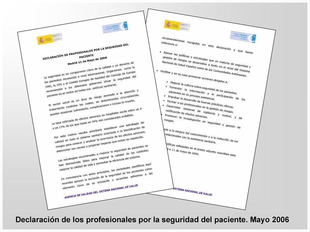 Declaración de los profesionales por la seguridad del paciente