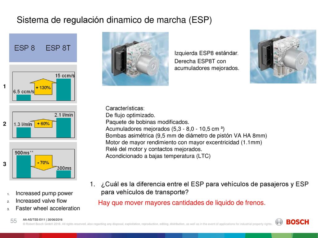ESP8T Sistema de regulación dinamico de marcha (ESP) ABS / ESP