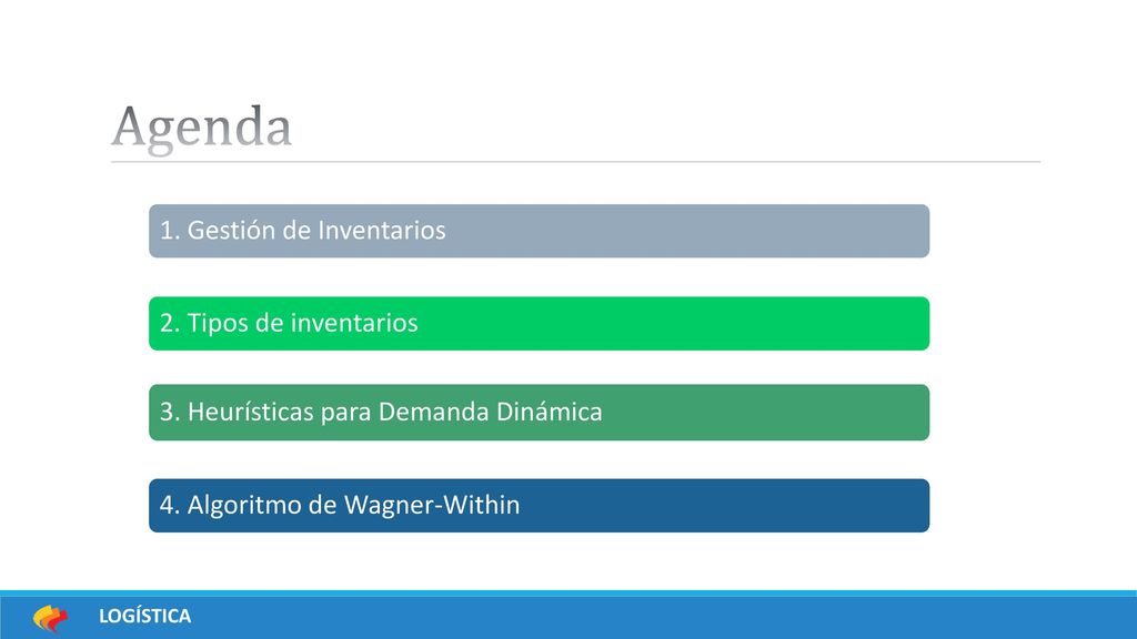 Agenda 1. Gestión de Inventarios 2. Tipos de inventarios