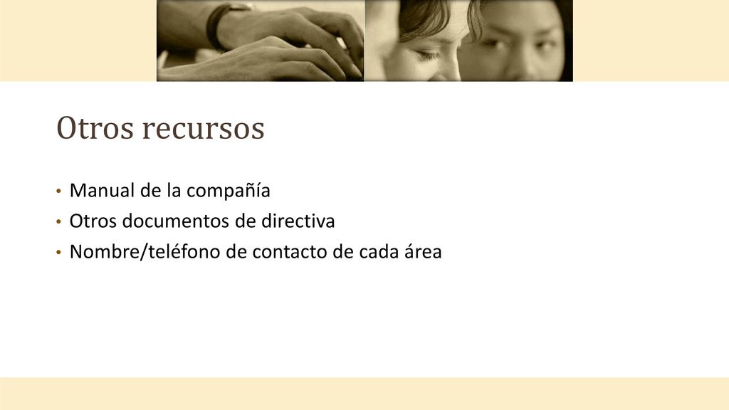Otros recursos Manual de la compañía Otros documentos de directiva