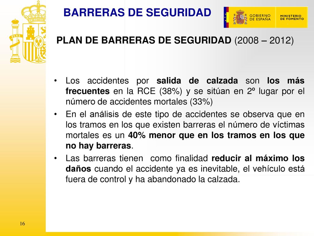 BARRERAS DE SEGURIDAD PLAN DE BARRERAS DE SEGURIDAD (2008 – 2012)