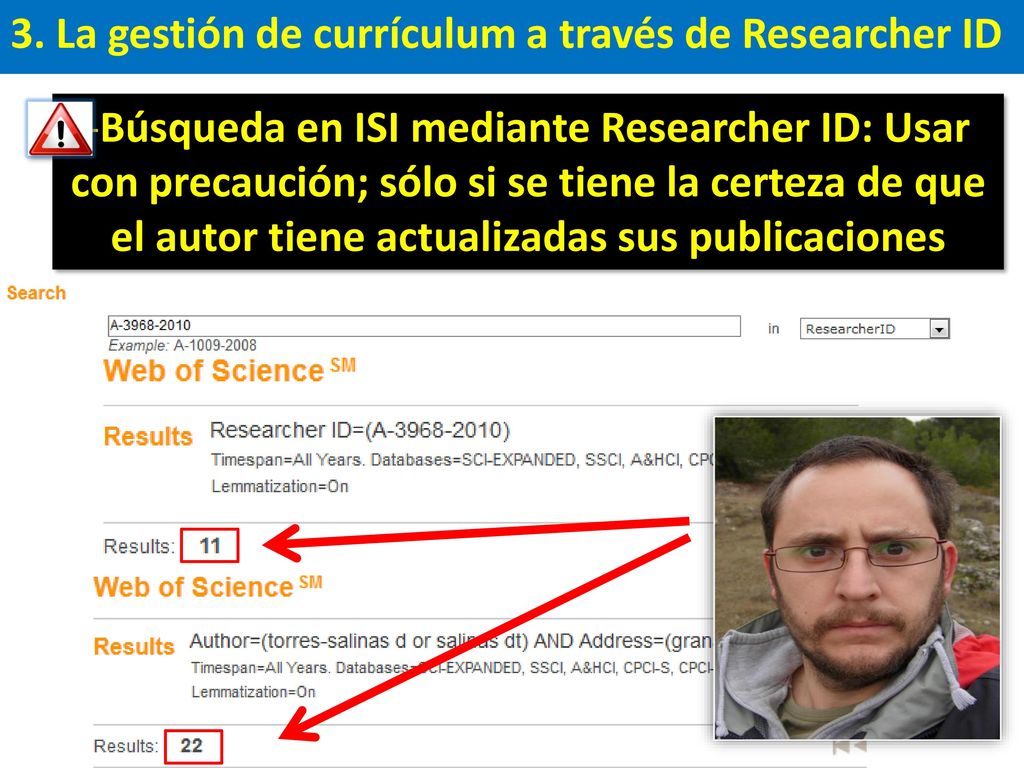 3. La gestión de currículum a través de Researcher ID