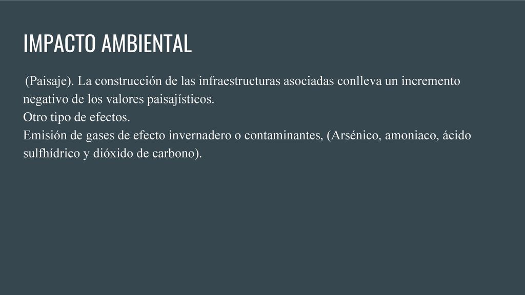 IMPACTO AMBIENTAL Otro tipo de efectos.
