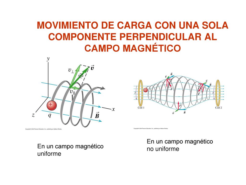 MOVIMIENTO DE CARGA CON UNA SOLA COMPONENTE PERPENDICULAR AL CAMPO MAGNÉTICO