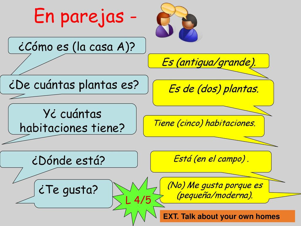 En parejas - ¿Cómo es (la casa A) ¿De cuántas plantas es