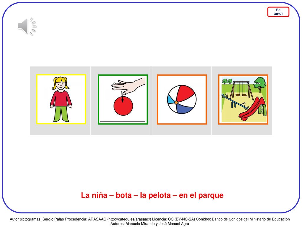 La niña – bota – la pelota – en el parque