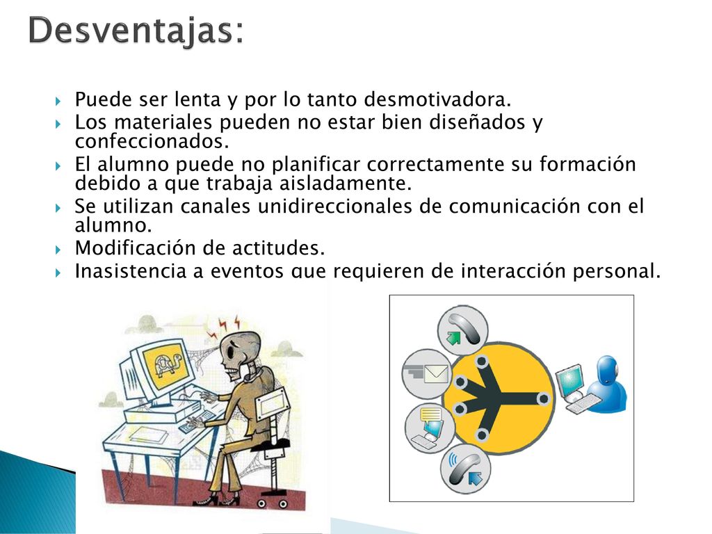Desventajas: Puede ser lenta y por lo tanto desmotivadora.