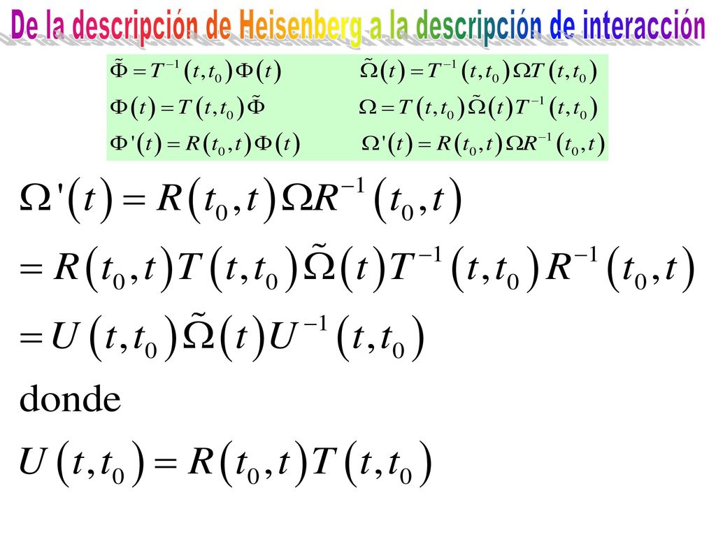 De la descripción de Heisenberg a la descripción de interacción