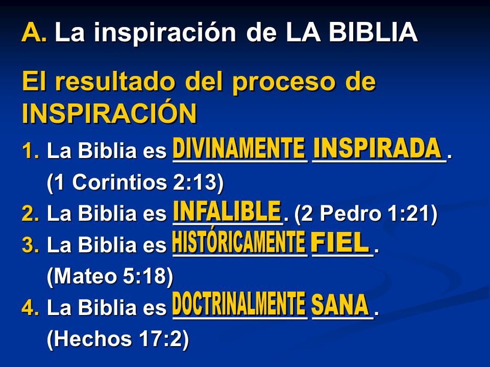La inspiración de LA BIBLIA