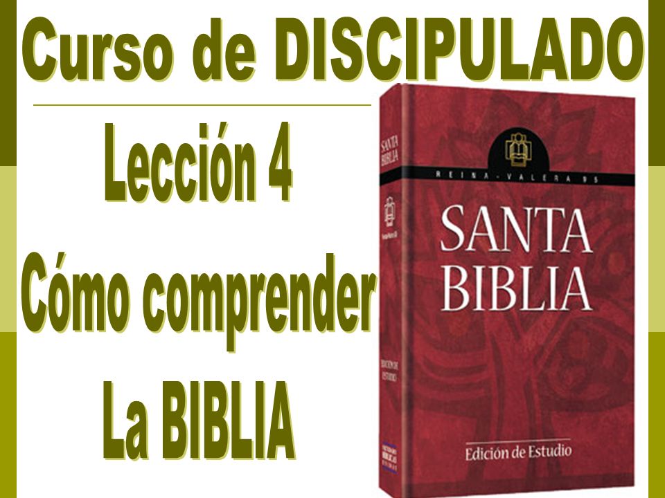Curso de DISCIPULADO Lección 4 Cómo comprender La BIBLIA