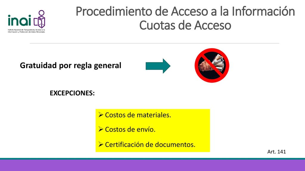Procedimiento de Acceso a la Información Cuotas de Acceso