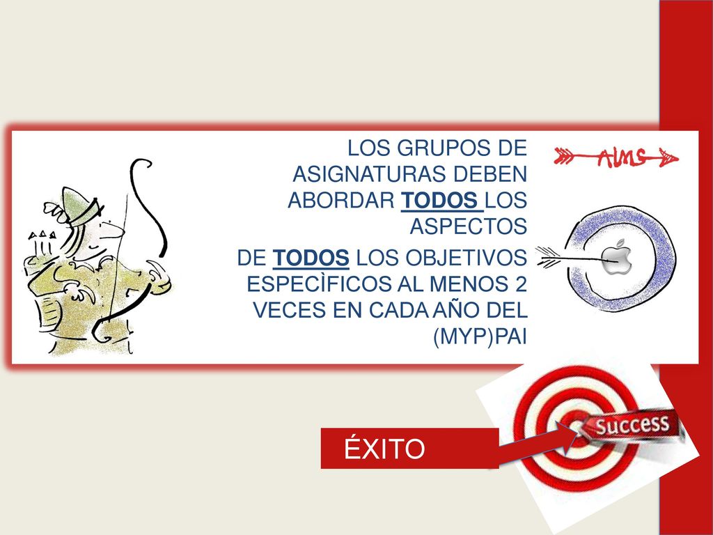 ÉXITO LOS GRUPOS DE ASIGNATURAS DEBEN ABORDAR TODOS LOS ASPECTOS