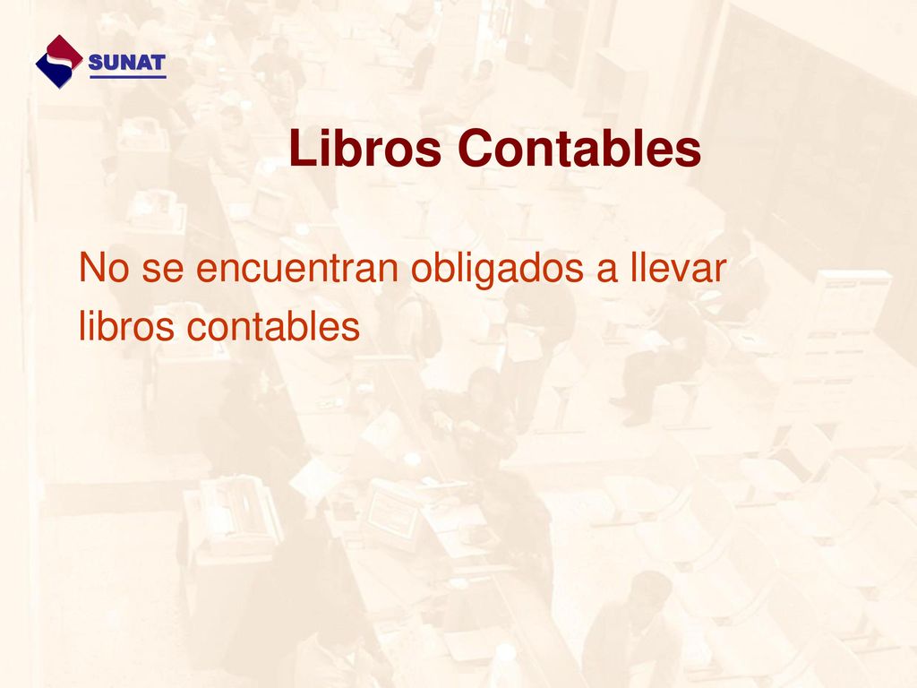 Libros Contables No se encuentran obligados a llevar libros contables