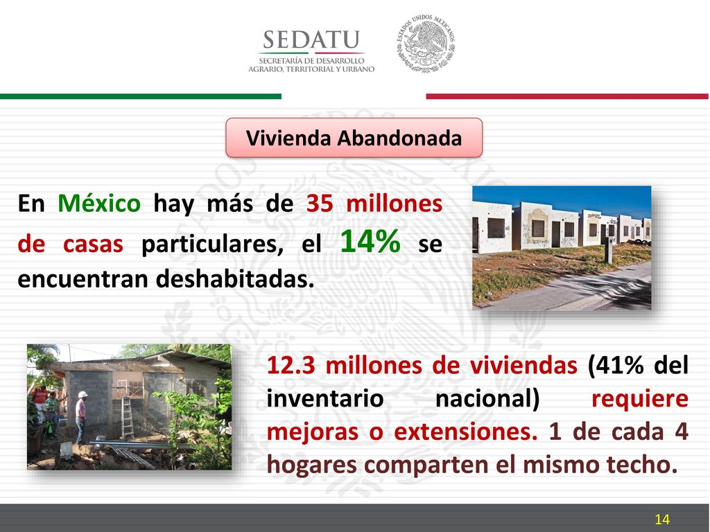 Vivienda Abandonada En México hay más de 35 millones de casas particulares, el 14% se encuentran deshabitadas.