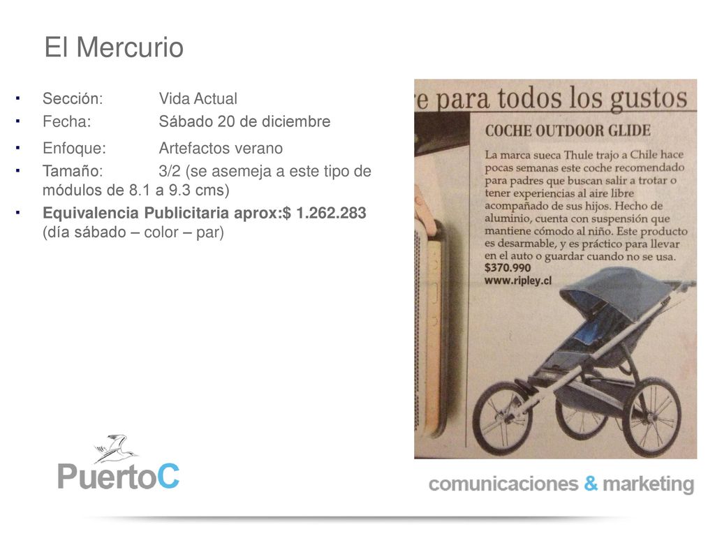 El Mercurio Sección: Vida Actual Fecha: Sábado 20 de diciembre