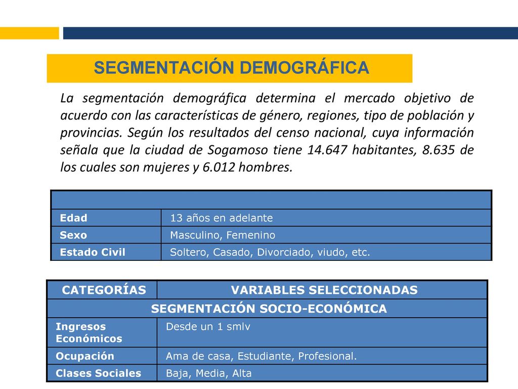 SEGMENTACIÓN DEMOGRÁFICA