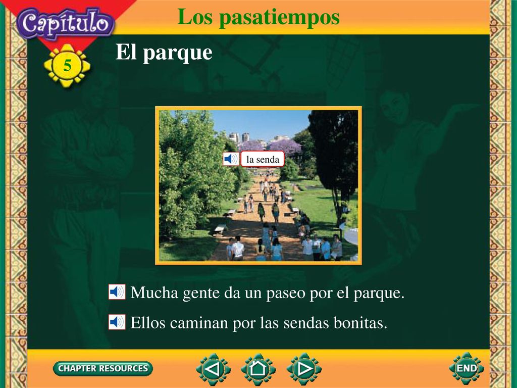 Los pasatiempos El parque Mucha gente da un paseo por el parque.