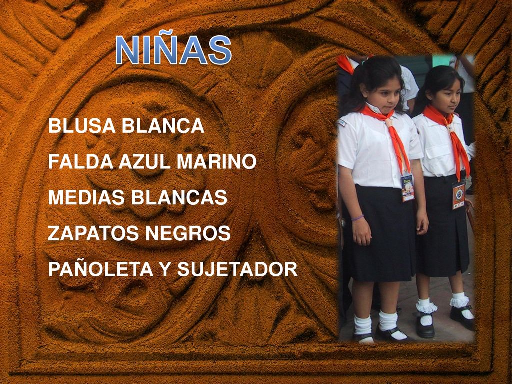 NIÑAS BLUSA BLANCA FALDA AZUL MARINO MEDIAS BLANCAS ZAPATOS NEGROS