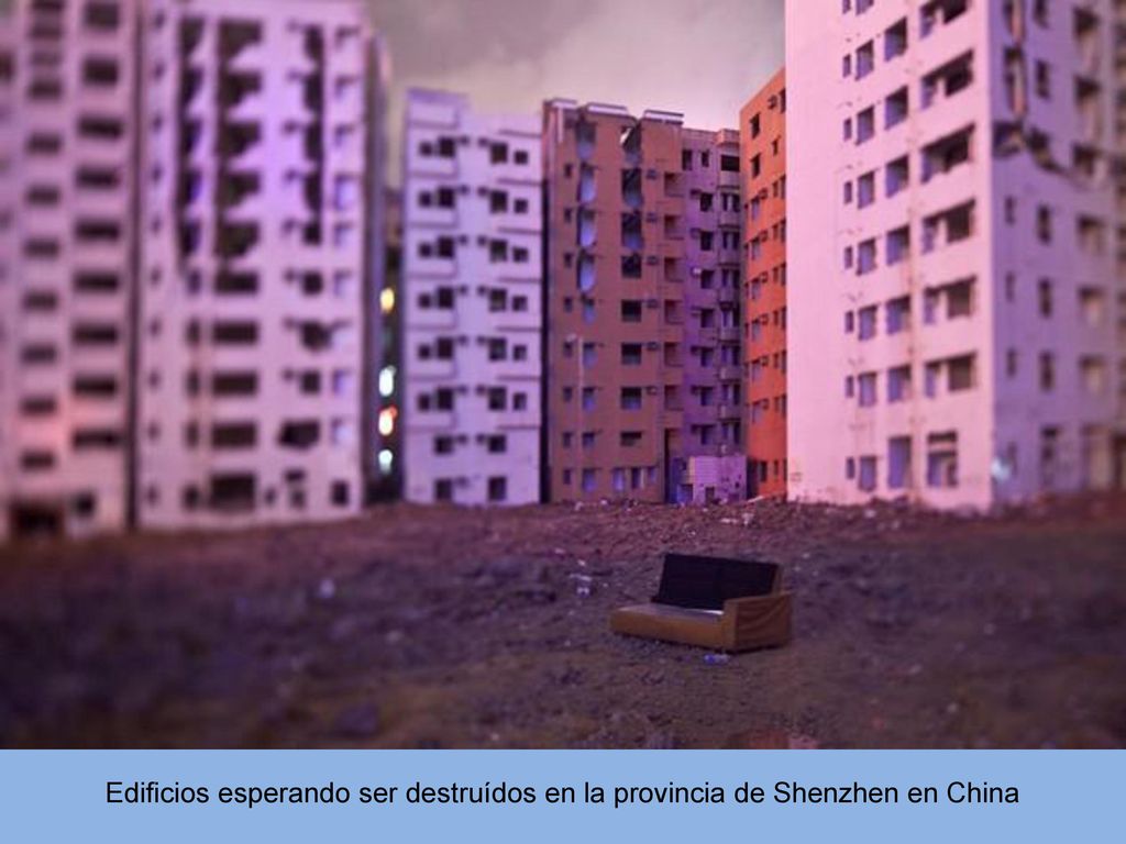 Edificios esperando ser destruídos en la provincia de Shenzhen en China