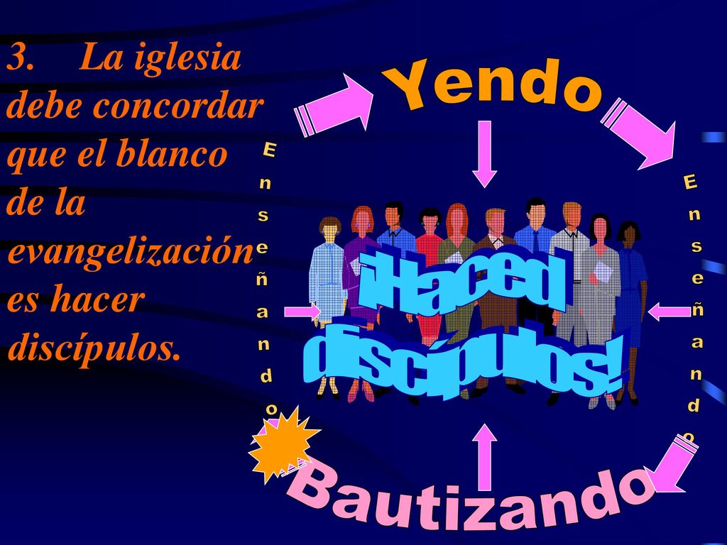 3. La iglesia debe concordar que el blanco de la evangelización es hacer discípulos.