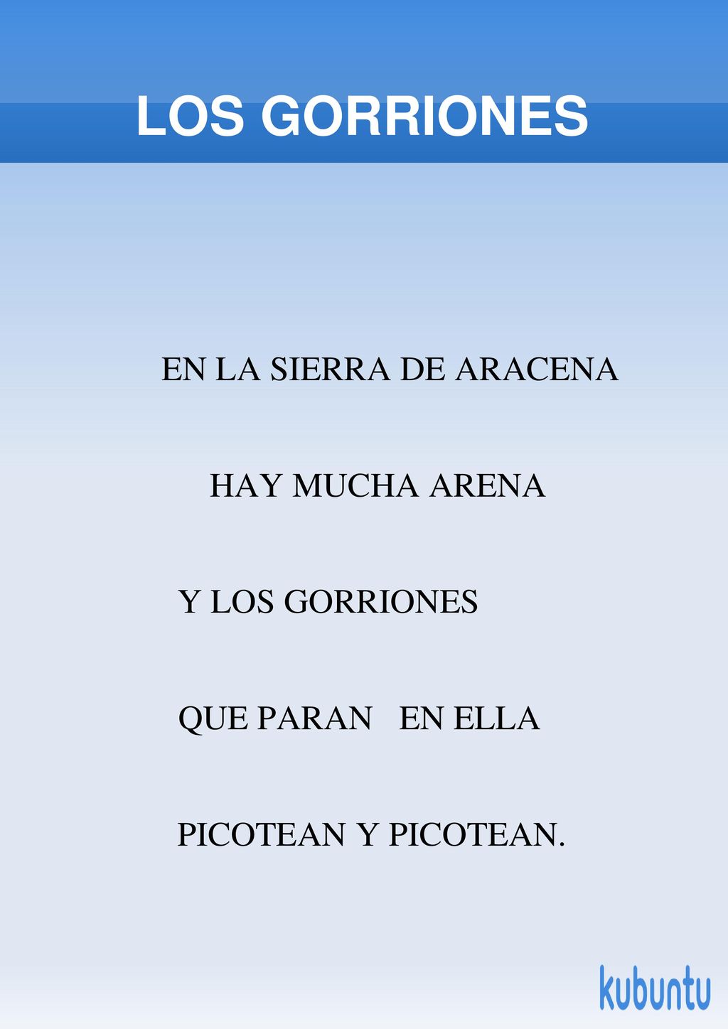 LOS GORRIONES HAY MUCHA ARENA Y LOS GORRIONES QUE PARAN EN ELLA