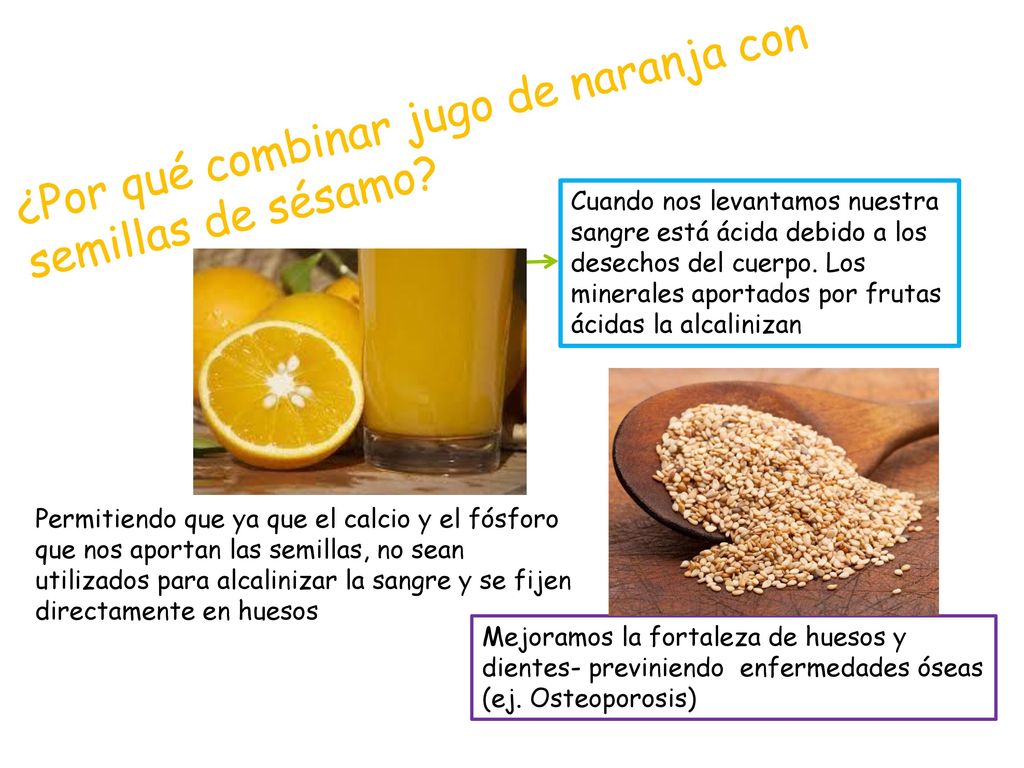¿Por qué combinar jugo de naranja con semillas de sésamo