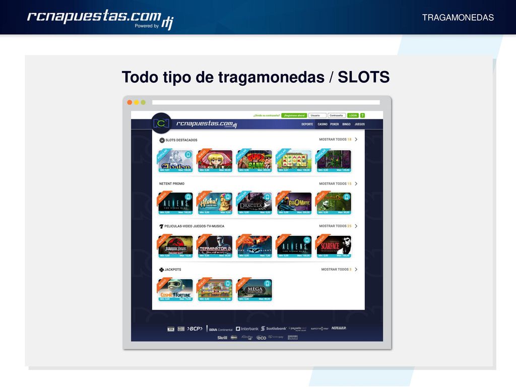 Todo tipo de tragamonedas / SLOTS
