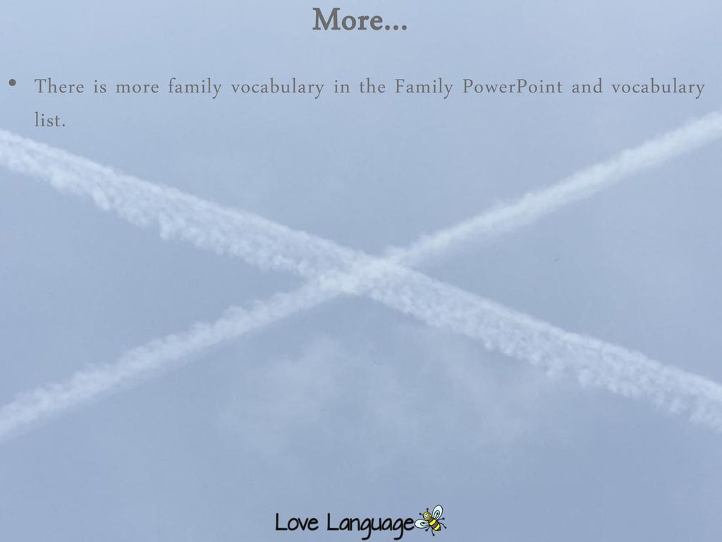More... There is more family vocabulary in the Family PowerPoint and vocabulary list.