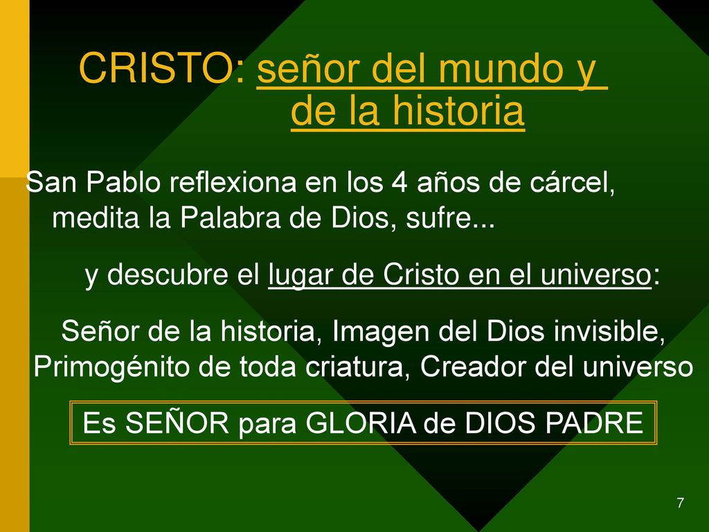 CRISTO: señor del mundo y de la historia