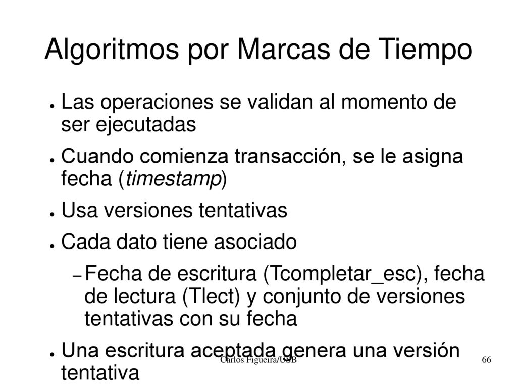Algoritmos por Marcas de Tiempo
