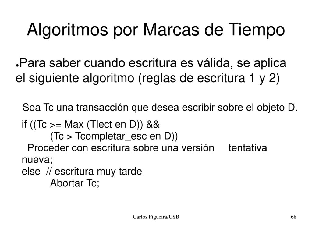 Algoritmos por Marcas de Tiempo