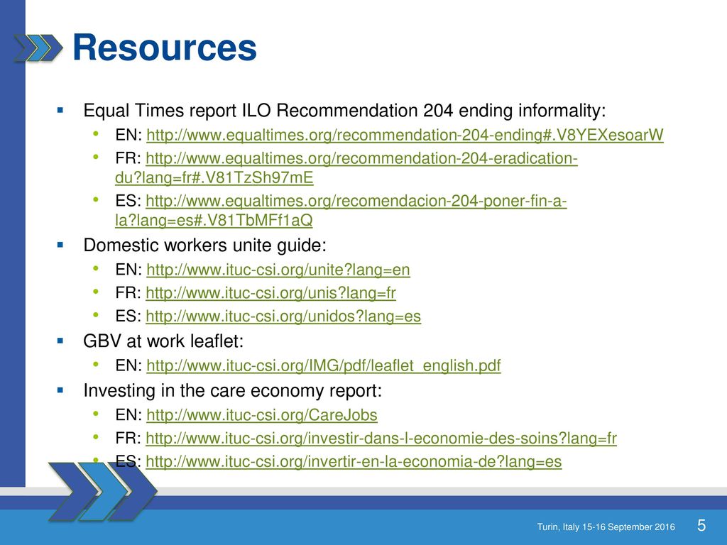 Resources Equal Times report ILO Recommendation 204 ending informality: EN: