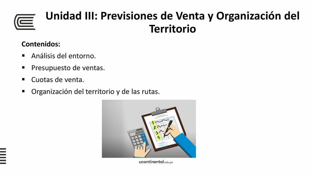 Unidad III: Previsiones de Venta y Organización del Territorio