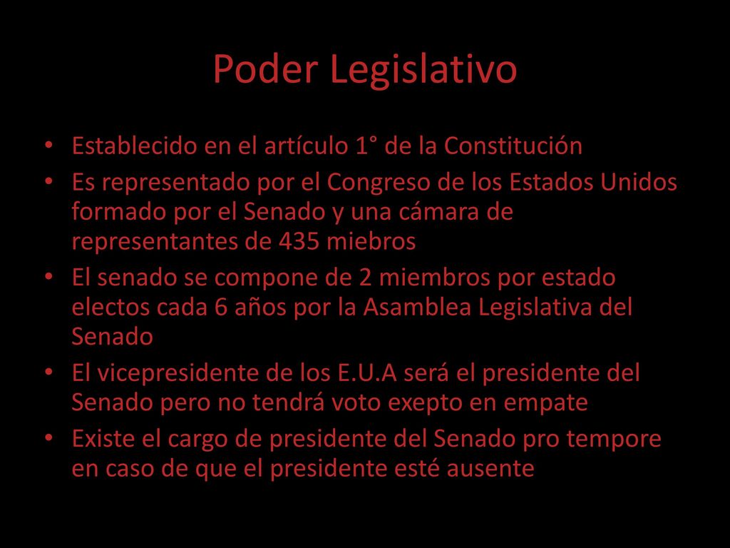 Poder Legislativo Establecido en el artículo 1° de la Constitución