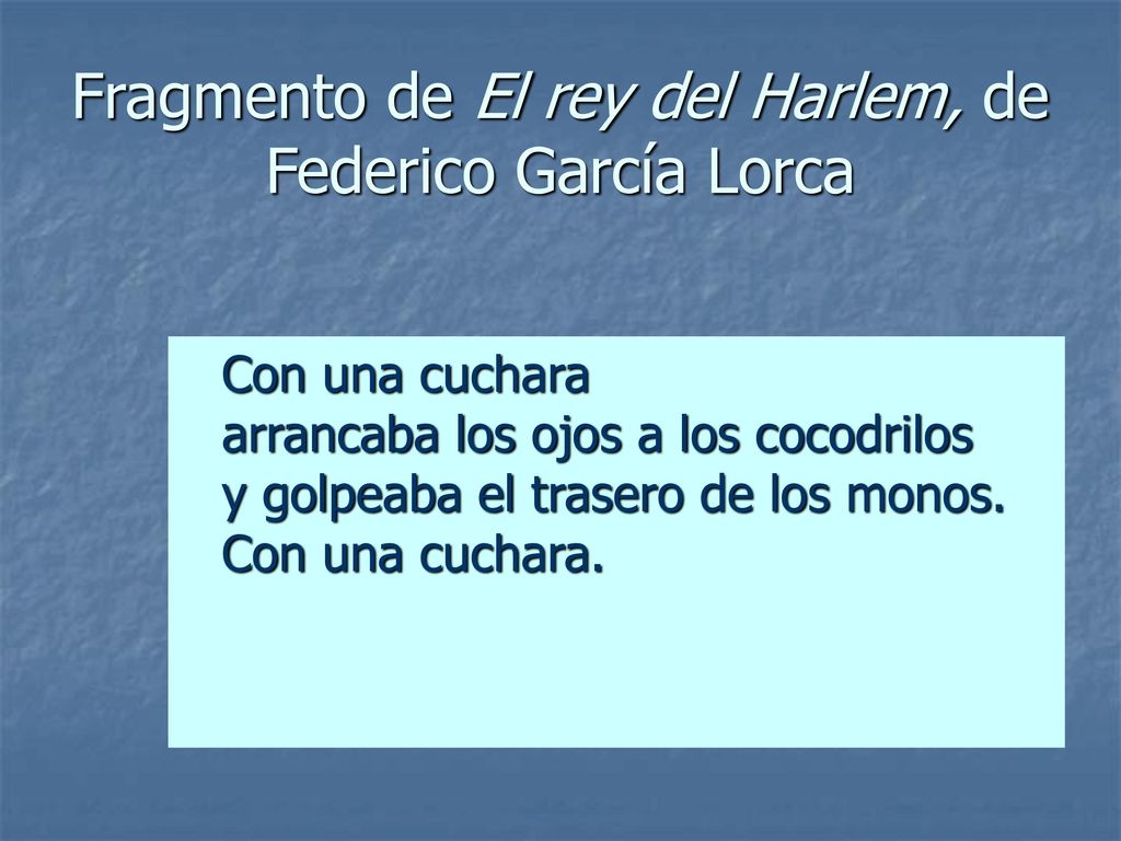 Fragmento de El rey del Harlem, de Federico García Lorca