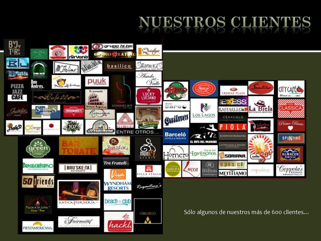 Nuestros Clientes Sólo algunos de nuestros más de 600 clientes…