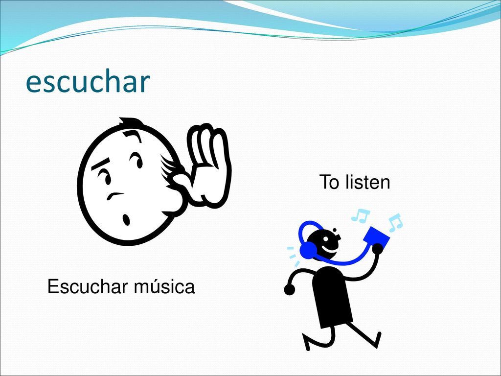 escuchar To listen Escuchar música