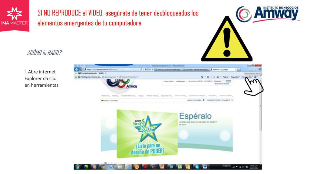 SI NO REPRODUCE el VIDEO, asegúrate de tener desbloqueados los elementos emergentes de tu computadora