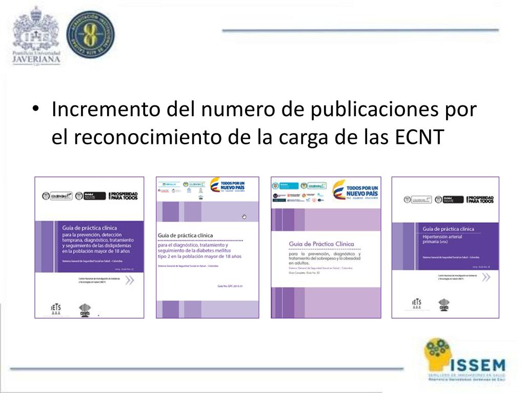 Incremento del numero de publicaciones por el reconocimiento de la carga de las ECNT
