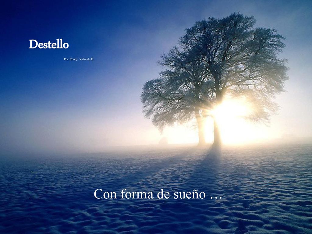 Destello Por: Ronny. Valverde E. Con forma de sueño …