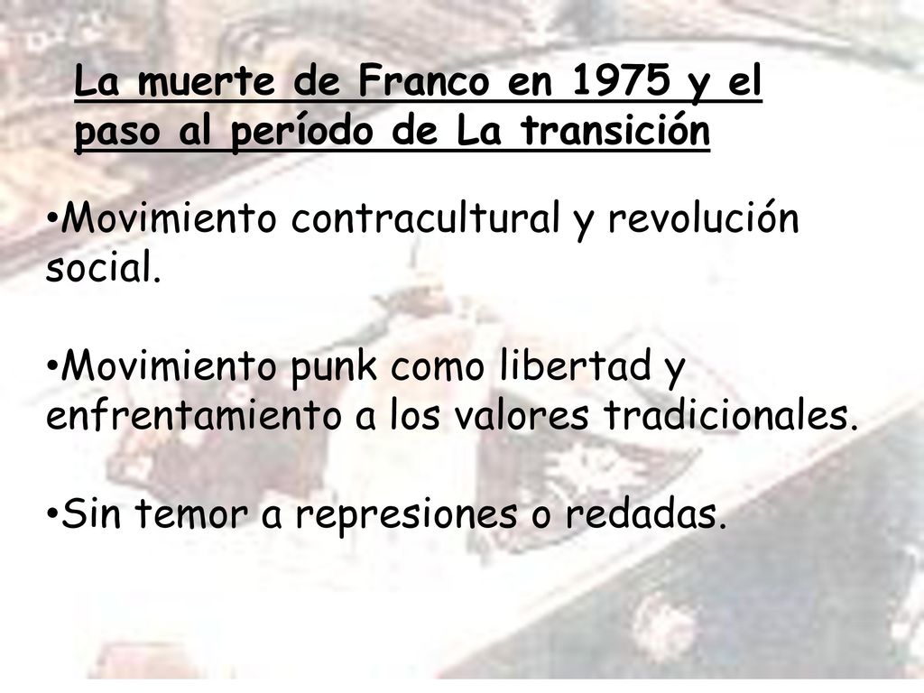 La muerte de Franco en 1975 y el paso al período de La transición